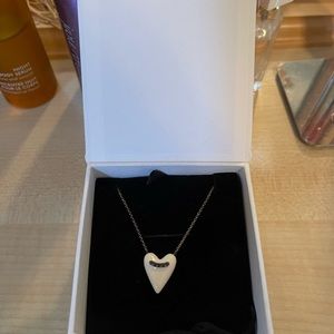 White enamel mejuri necklace. Gold vermeil. Adjustable chain length 16-18 inch.